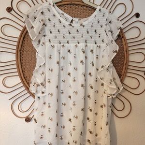 Loft floral ruffle top